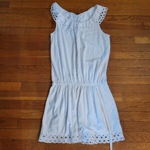 Express Womens Cotton Mini Elasticised Waist White Eyelet Summer Dress, Size M